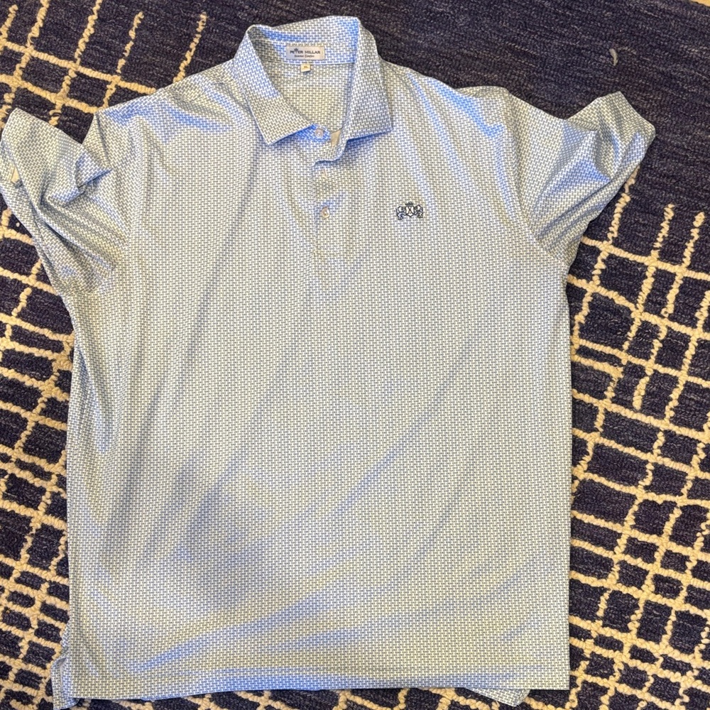 Light Blue Sunglass Patterned Peter Millar Polo Shirt